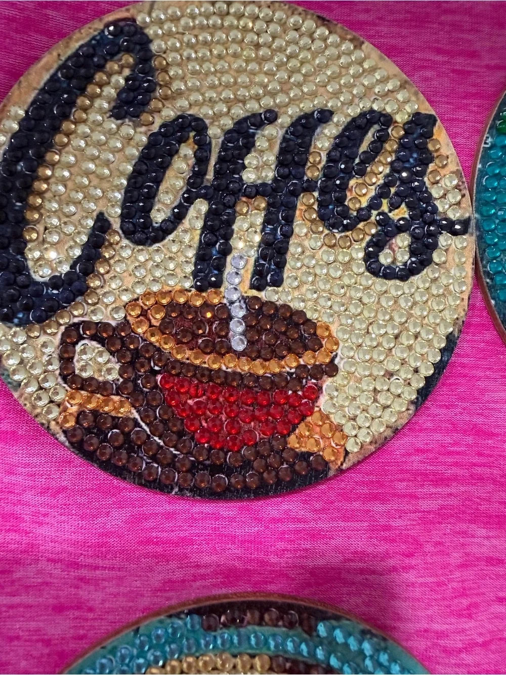 Coffee Cup Decorative Trivet Stand - Brown and Black coasters handmade